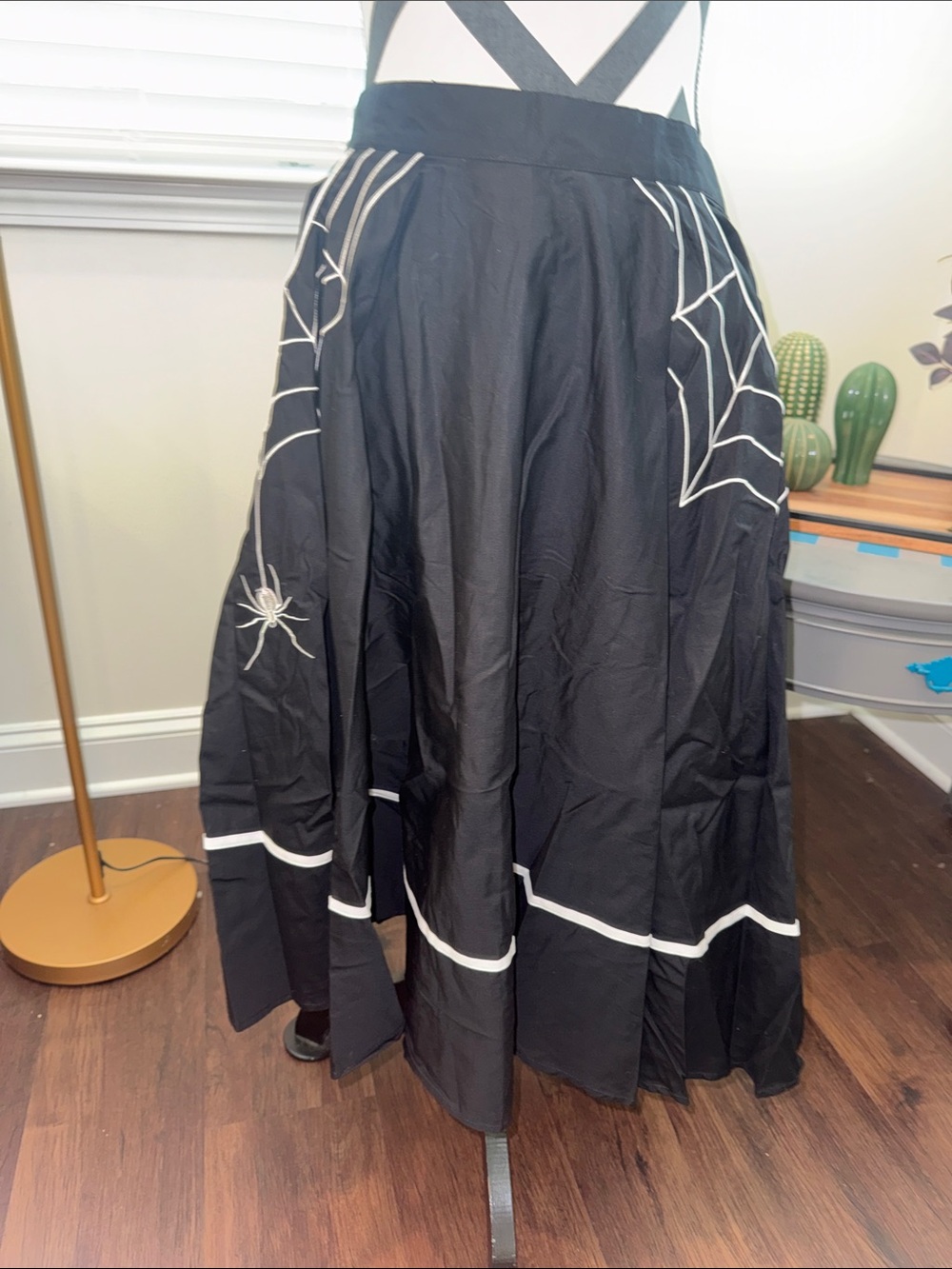 Hell Bunny Miss Muffet Spider Spiderweb Halloween 50’s Skirt - Picture 5 of 11